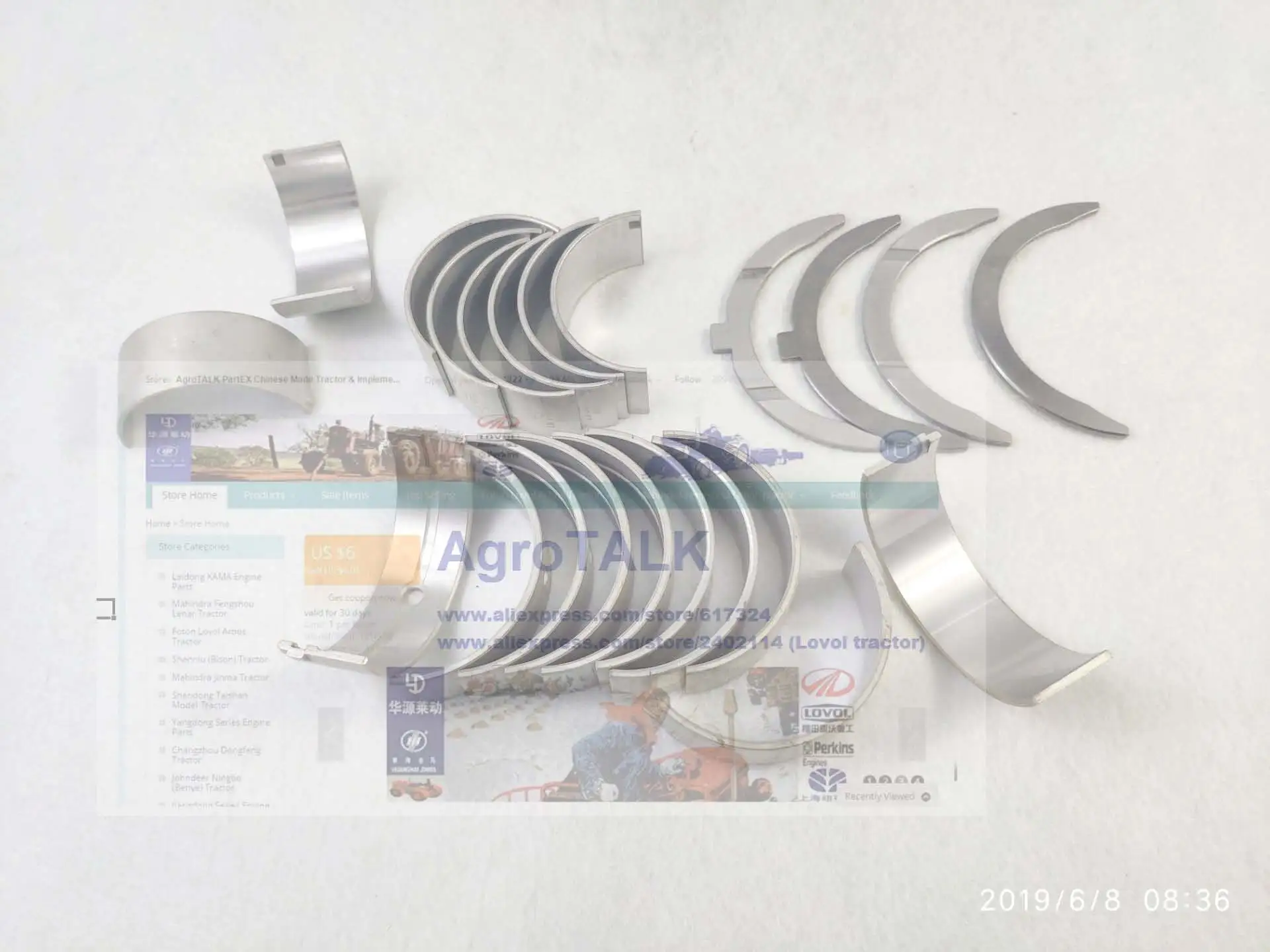 Set of main bearings, rod bearings and thrust rings for Laidong Kama series 4TE40 engine use, part number:
Set of main bearings, rod bearings and thrust rings for Laidong Kama series 4TE40 engine use, part number: