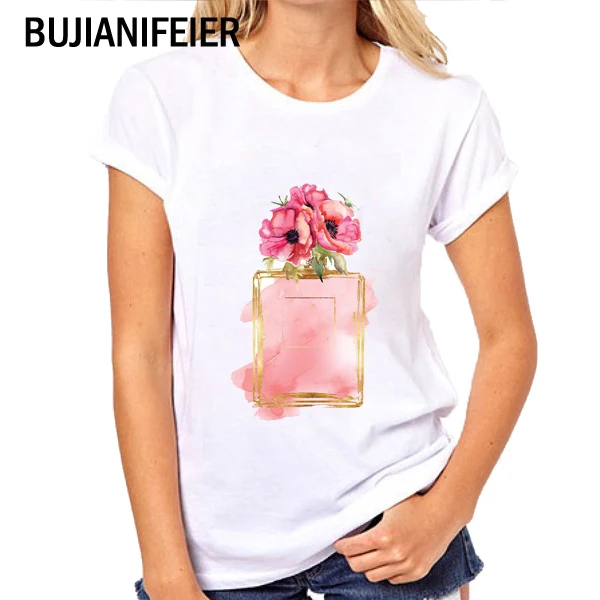 BUJIANIFEIER NEW GIRL SUMMER wearing a wreath T shirts Short sleeves for women's wear cartoon perfume printed T-shirt BJN191
BUJIANIFEIER NEW GIRL SUMMER wearing a wreath T shirts Short sleeves for women's wear cartoon perfume printed T-shirt BJN191