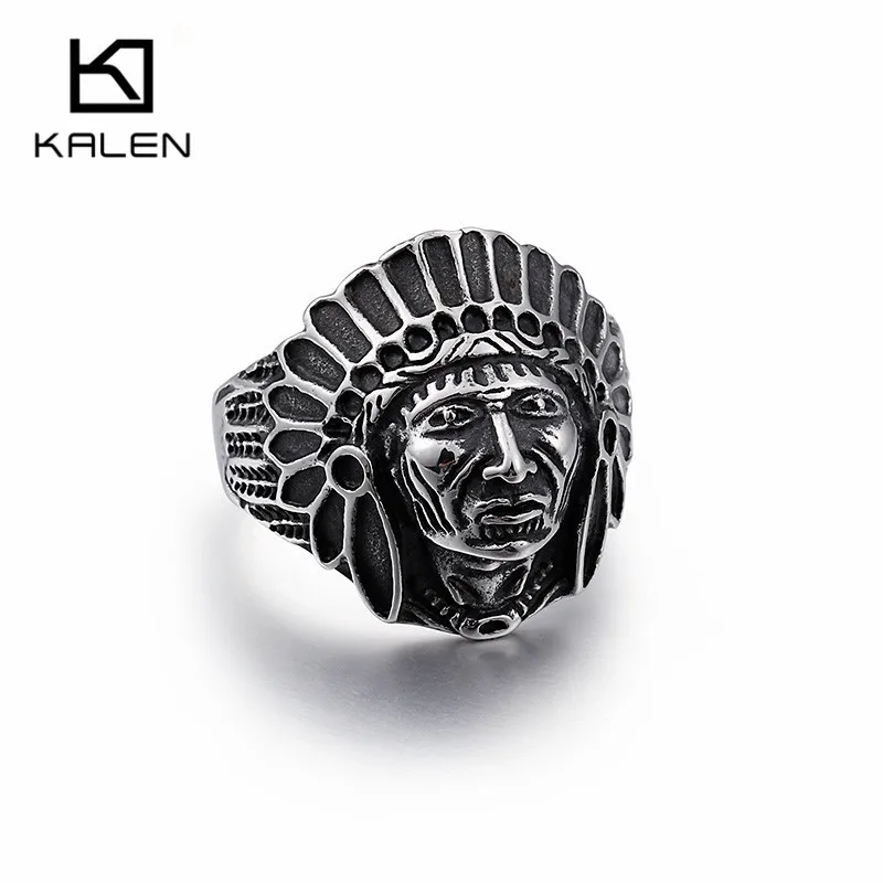 Kalen Vintage Men's Stainless Steel Tribal Chief Rings Size 6-12 Indian Finger Rings Homme Women Unisex Rings Wholesale Jewelry
Kalen Vintage Men's Stainless Steel Tribal Chief Rings Size 6-12 Indian Finger Rings Homme Women Unisex Rings Wholesale Jewelry