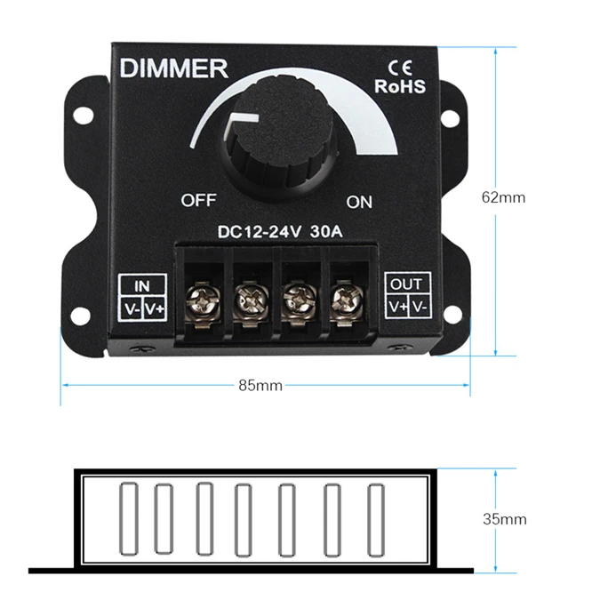 Wholesale LED Dimmer Dimmable Brightness DC12V-24V Lamp Strip Light Driver 96W Light bar controller 5050 3528 Tape 100pcs/lot
Wholesale LED Dimmer Dimmable Brightness DC12V-24V Lamp Strip Light Driver 96W Light bar controller 5050 3528 Tape 100pcs/lot