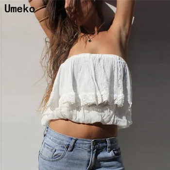 Umeko Strapless Top Female Summer Ruffles Beachwear Lace Tube Tops for Women Short Frilled Clothes Off The Shoulder Top Femme
Umeko Strapless Top Female Summer Ruffles Beachwear Lace Tube Tops for Women Short Frilled Clothes Off The Shoulder Top Femme