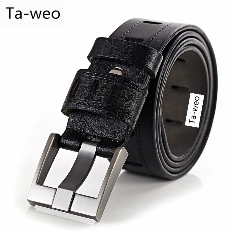 

Fashion Casual Men's 100% Genuine Leather Belts Top Quality Pin Buckle Belt Width 3.8CM Belts Length 105-125CM