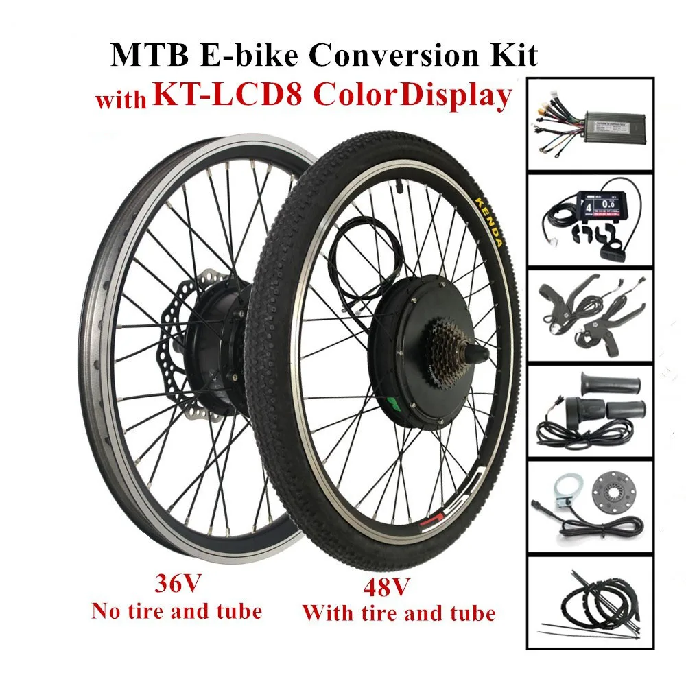 36V or 48V LCD8 Color Display MTB Ebike Conversion Kit 250W 350W 500W 1000W Hub Motor KT Controller Brake Lever Twist Throttle
36V or 48V LCD8 Color Display MTB Ebike Conversion Kit 250W 350W 500W 1000W Hub Motor KT Controller Brake Lever Twist Throttle