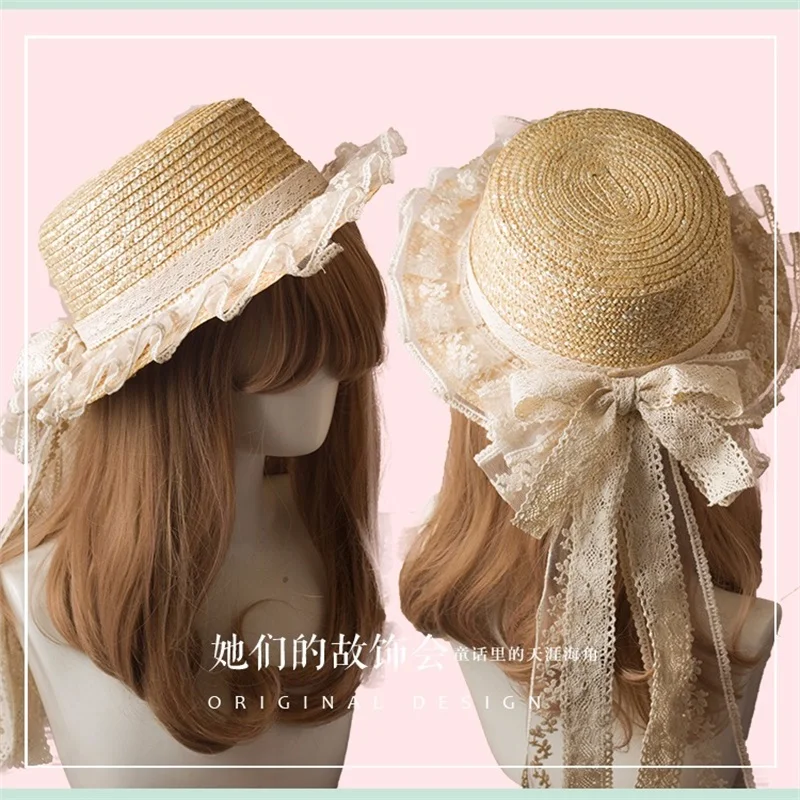 Summer Mori Girl Retro Fairy Lace Bowknot Ribbon Princess Straw Hat Women Sweet Lolita Style Sunhat Cosplay Handmade Strawhat
Summer Mori Girl Retro Fairy Lace Bowknot Ribbon Princess Straw Hat Women Sweet Lolita Style Sunhat Cosplay Handmade Strawhat