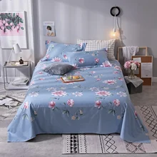 Imprimé bleu 3 pièces lit plat feuille coton motif couvre-matelas géométrique couvre-lit pour enfants adultes literie couvre 250X270 CM 5 taille(China)