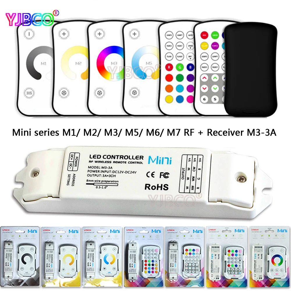M1 M2 M3 M5 M6 M7 CT RGB RF Wireless Remote M3-3A CV Constant Voltage Receiver Dimming for single color Dual White RGB LED Strip
M1 M2 M3 M5 M6 M7 CT RGB RF Wireless Remote M3-3A CV Constant Voltage Receiver Dimming for single color Dual White RGB LED Strip