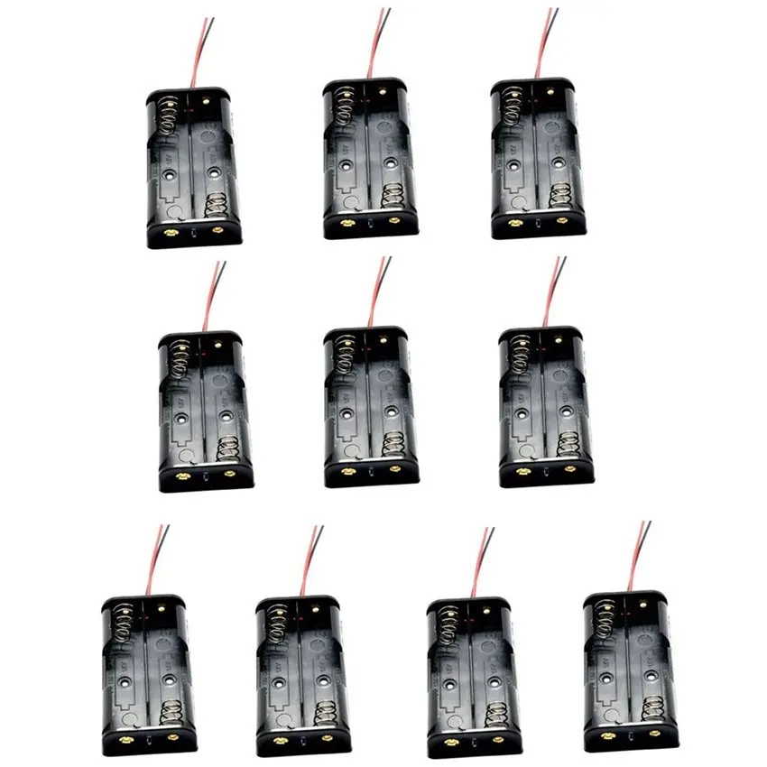 10PCS AA Battery Storage Case Plastic Box Holder with Cable Lead for 2 x AA 1.5V Battery Soldering Connecting Black
10PCS AA Battery Storage Case Plastic Box Holder with Cable Lead for 2 x AA 1.5V Battery Soldering Connecting Black