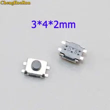 ChengHaoRan 20 pcs 3*4*2 vier pin switch schildpad 3x4x2 SMD 4 voeten 3*4*2mm stand rechtop zonder pijlers micro touch schakelaar knop(China)