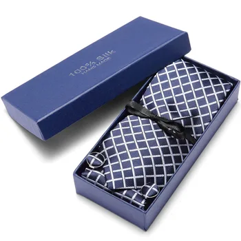 Mens Tie Set With Gift Box Classic Silk Jacquard Woven Men Neck Ties Hanky Cufflinks Set For Wedding Business Party
Mens Tie Set With Gift Box Classic Silk Jacquard Woven Men Neck Ties Hanky Cufflinks Set For Wedding Business Party
