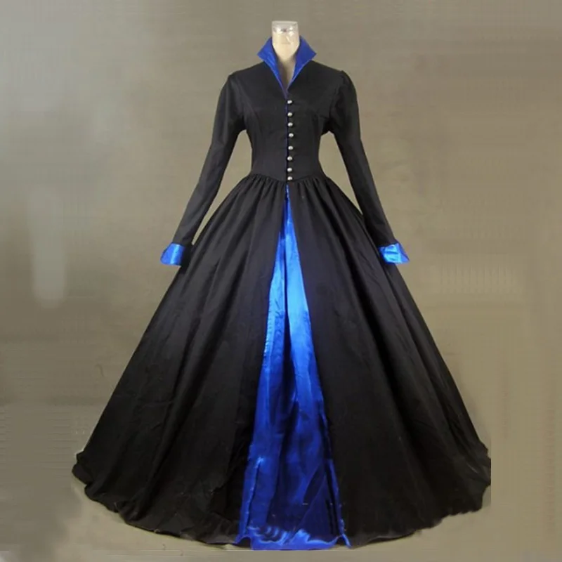 black-and-blue-long-sleeves-gothci-victorian-dress2