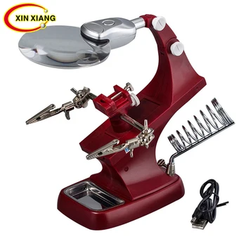 Rotable Desk Magnifier Lamp Repair Holder For Soldering Clip Magnifying Glass 3X 4.5X Table Magnifier LED Loupe Free Shipping
Rotable Desk Magnifier Lamp Repair Holder For Soldering Clip Magnifying Glass 3X 4.5X Table Magnifier LED Loupe Free Shipping