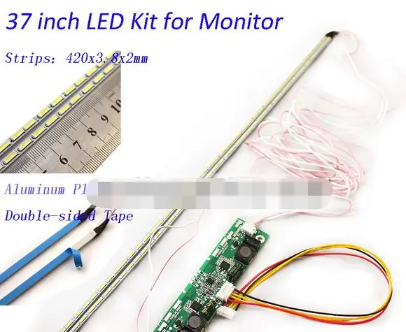 37 inch LED Aluminum Plate Strip Backlight Lamps Update Kit for LCD Monitor TV Panel 2 LED Strips 420mm Free Shipping
37 inch LED Aluminum Plate Strip Backlight Lamps Update Kit for LCD Monitor TV Panel 2 LED Strips 420mm Free Shipping
