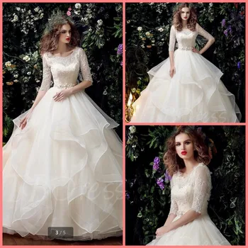 2016 new design ball gown half sleeve white lace wedding dress beading sequins modest muslim wedding gowns hot sale
2016 new design ball gown half sleeve white lace wedding dress beading sequins modest muslim wedding gowns hot sale