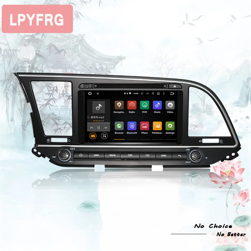 Автомобильный dvd gps плеер 1024*600 8 ядер android 10 0 для HYUNDAI ELANTRA 2016 2017 2018 стерео навигация