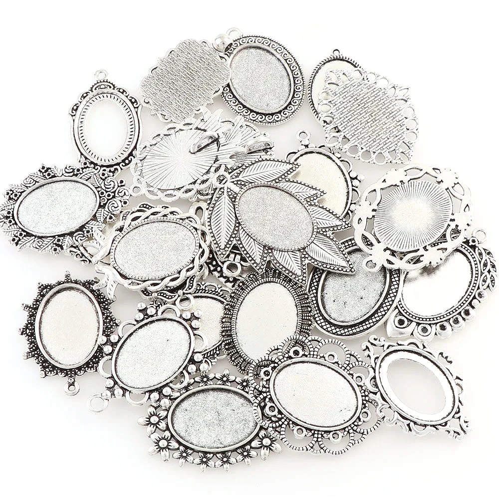 10Pieces 18x25mm Ancient Silver-Plated Metal Oval Cabochon Base Cameo Bezel Brooch Pin DIY Lapel Dress Jewelry Brooches
10Pieces 18x25mm Ancient Silver-Plated Metal Oval Cabochon Base Cameo Bezel Brooch Pin DIY Lapel Dress Jewelry Brooches