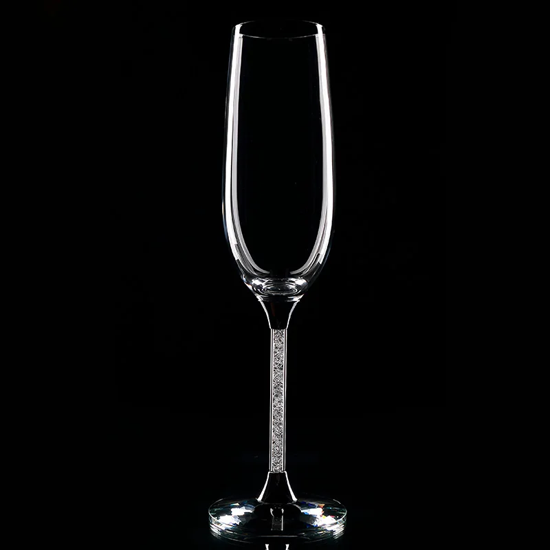 Image 2 Pieces Set Goblet Champagne Flute Glass Crystal White Wine Glasses For Vodka Cups Sparkling Stemware Shot Glass Vidro