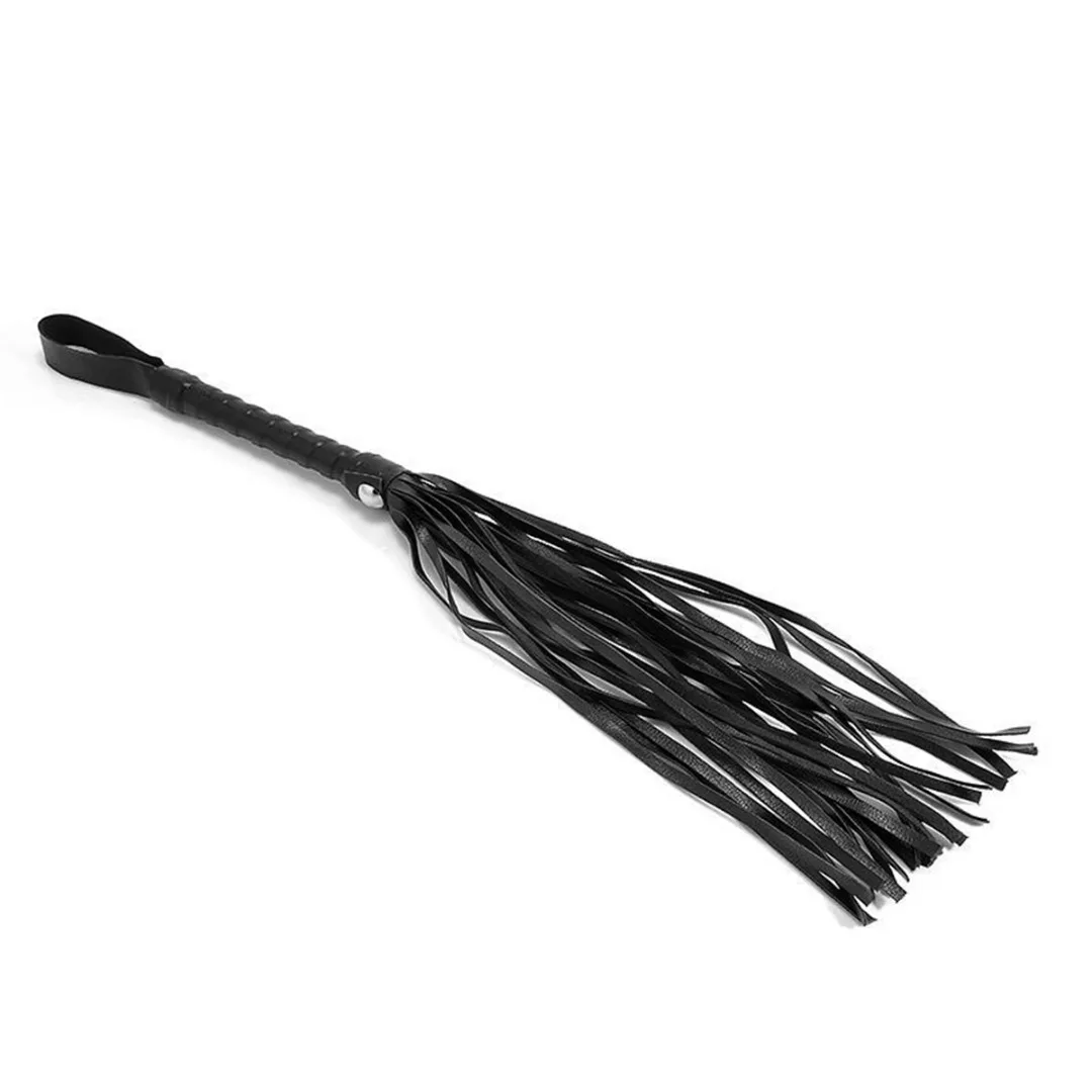 Black 48cm Faux Leather Pimp Whip Riding Crop Party Flogger Queen Black Horse Whip