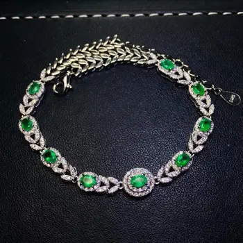 Natural green Emerald Bracelet S925 silver natural gemstone Bracelet Luxurious Feather scissors woman girl party gift jewelry
Natural green Emerald Bracelet S925 silver natural gemstone Bracelet Luxurious Feather scissors woman girl party gift jewelry