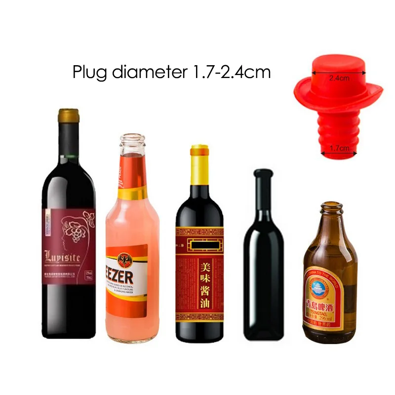 Silicone Red Wine Stoppers Beer Whisky Coffee Beverage Bottle Caps Sealers Leak Free Fresh Keeping Plug for Kitchen Bar Gadget
Silicone Red Wine Stoppers Beer Whisky Coffee Beverage Bottle Caps Sealers Leak Free Fresh Keeping Plug for Kitchen Bar Gadget