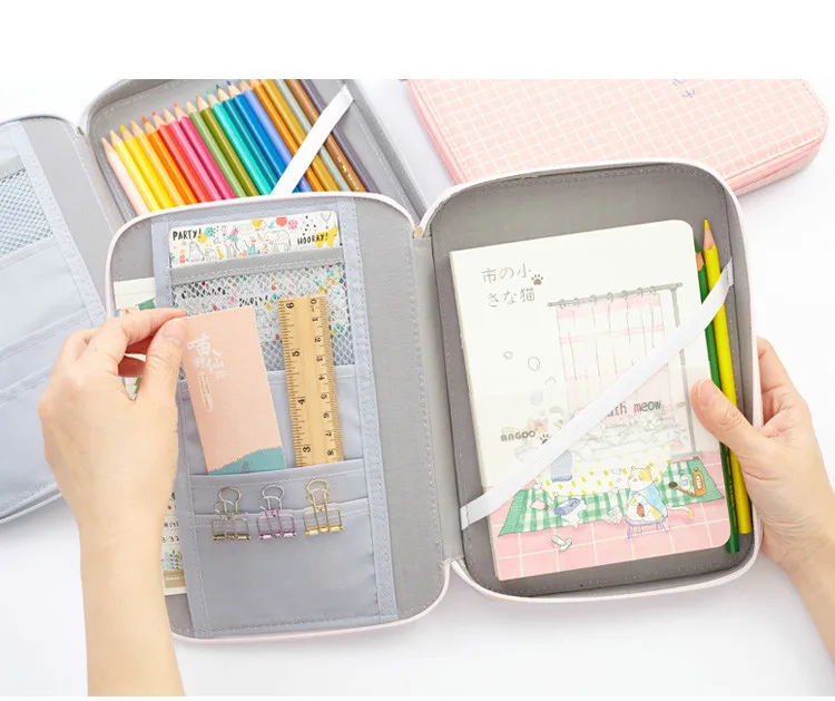 Trousse de Papeterie Check Pastels