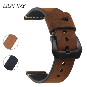 BEAFIRY Genuine Leather Watch Band 20 22 24mm Dark Brown Light Brown Grey Crazy Horse Calfskin Leather Watch Straps
BEAFIRY Genuine Leather Watch Band 20 22 24mm Dark Brown Light Brown Grey Crazy Horse Calfskin Leather Watch Straps