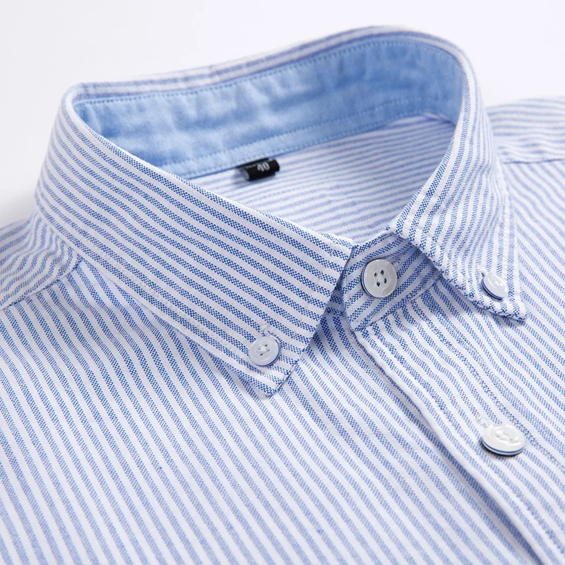 2019 Spring New High-grade Cotton Oxford Shirt Japanese Casual Shirt Men's Long Sleeve Purple Striped Shirt Non-iron Treatment
2019 Spring New High-grade Cotton Oxford Shirt Japanese Casual Shirt Men's Long Sleeve Purple Striped Shirt Non-iron Treatment