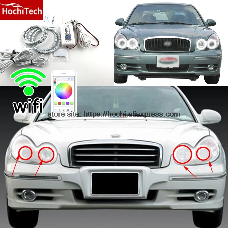 HochiTech Excellent RGB Multi-Color halo rings kit car styling for Hyundai Sonata 2002-2005 angel eyes wifi remote control
HochiTech Excellent RGB Multi-Color halo rings kit car styling for Hyundai Sonata 2002-2005 angel eyes wifi remote control