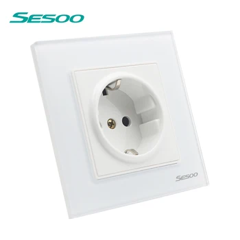 EU Standard Wall Sockets Crystal Glass Panel Plug Grounded 16A, 110V~250V, 86mm * 86mm Power Socket
EU Standard Wall Sockets Crystal Glass Panel Plug Grounded 16A, 110V~250V, 86mm * 86mm Power Socket