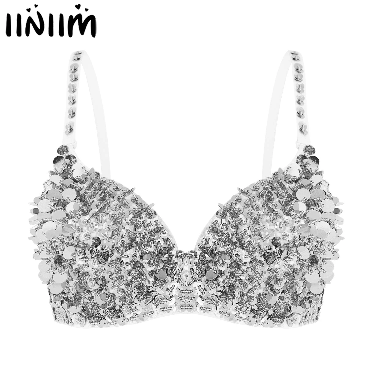 iiniim Womens Fashion Diamond Bra Costume Tops Sequins Beading Padded Bra Top for Raves Belly Dancing Sexy Night Clubwear
iiniim Womens Fashion Diamond Bra Costume Tops Sequins Beading Padded Bra Top for Raves Belly Dancing Sexy Night Clubwear