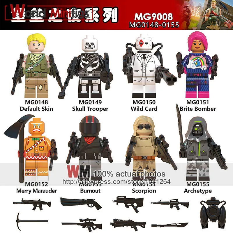 Battle Default Skin Skull Trooper Wild Card Brite Bomber Bumout Scorpion Archetype Building Block toys gift
Battle Default Skin Skull Trooper Wild Card Brite Bomber Bumout Scorpion Archetype Building Block toys gift