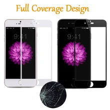 High Quality 9H Full Screen Colorful Tempered Glass for IPhone 5 5S 5C SE 6 6S Plus 7 Plus Screen Protector Film Case