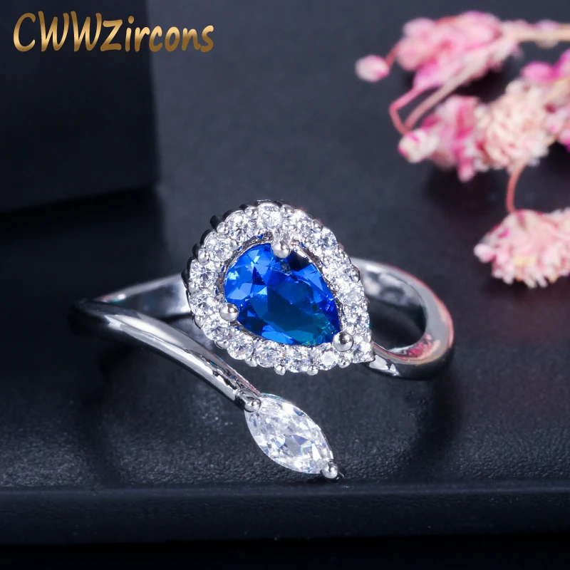 Fashion Sapphire Jewelry White Gold Palted Dark Blue Topaz Crystal Women Opening Engagement Ring Adjustable Size R090
Fashion Sapphire Jewelry White Gold Palted Dark Blue Topaz Crystal Women Opening Engagement Ring Adjustable Size R090