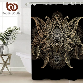 BeddingOutlet Golden Lotus Shower Curtain Bohemian Floral Polyester Waterproof Bathroom Curtain With Hooks 180x180cm Luxurious
BeddingOutlet Golden Lotus Shower Curtain Bohemian Floral Polyester Waterproof Bathroom Curtain With Hooks 180x180cm Luxurious