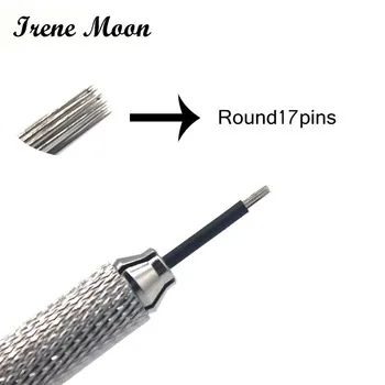Round 17 Pins 10pcs Semi-permanent Makeup Manual Eyebrow Tattoo Microblade Needle For Fog Eyebrow Professional Disposable Needle