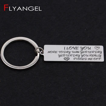 Creative Key Chain Stamped I Love You More Today Than Yesterday Stainless Steel High Quality Keyring Bag Charm Lover Gifts
Creative Key Chain Stamped I Love You More Today Than Yesterday Stainless Steel High Quality Keyring Bag Charm Lover Gifts