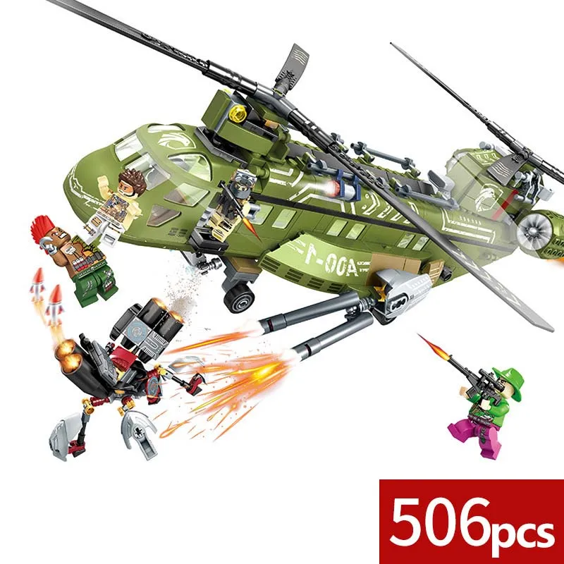 506pcs Military series Special Forces Helicopter Operations SWAT Building Blocks soldier figures Toys for Children gifts
506pcs Military series Special Forces Helicopter Operations SWAT Building Blocks soldier figures Toys for Children gifts