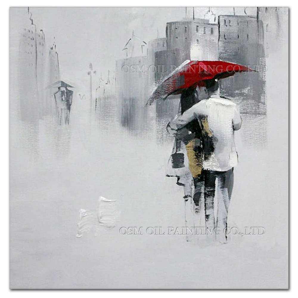 Artist Handmade High Quality Grey Silver Art Oil Painting on Canvas Abstract Oil Painting Lover Under Red Unbrella Oil Painting
Artist Handmade High Quality Grey Silver Art Oil Painting on Canvas Abstract Oil Painting Lover Under Red Unbrella Oil Painting