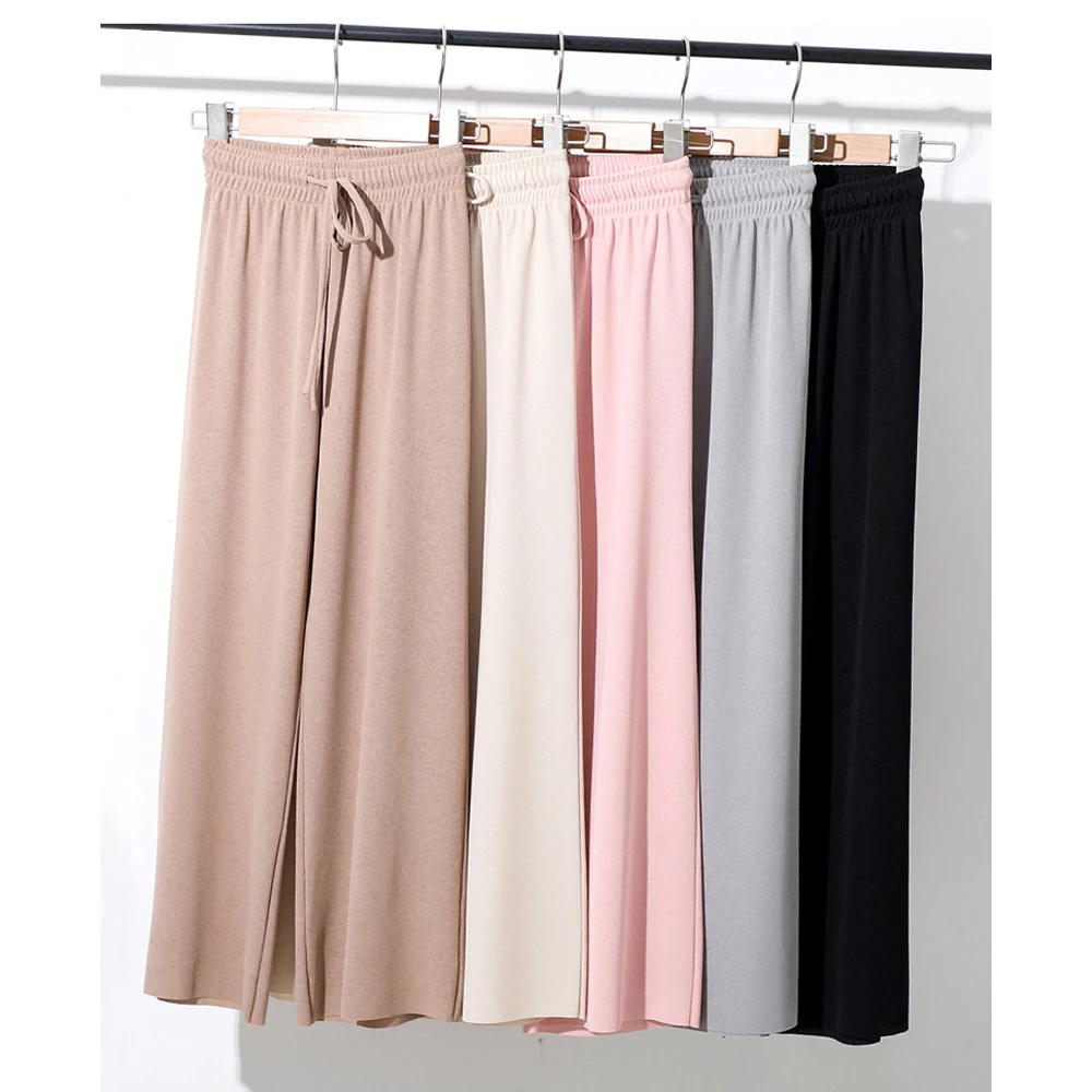 Spring and summer new style Korean version of high waist loose thin section pants Straight ice silk wide leg pants
Spring and summer new style Korean version of high waist loose thin section pants Straight ice silk wide leg pants