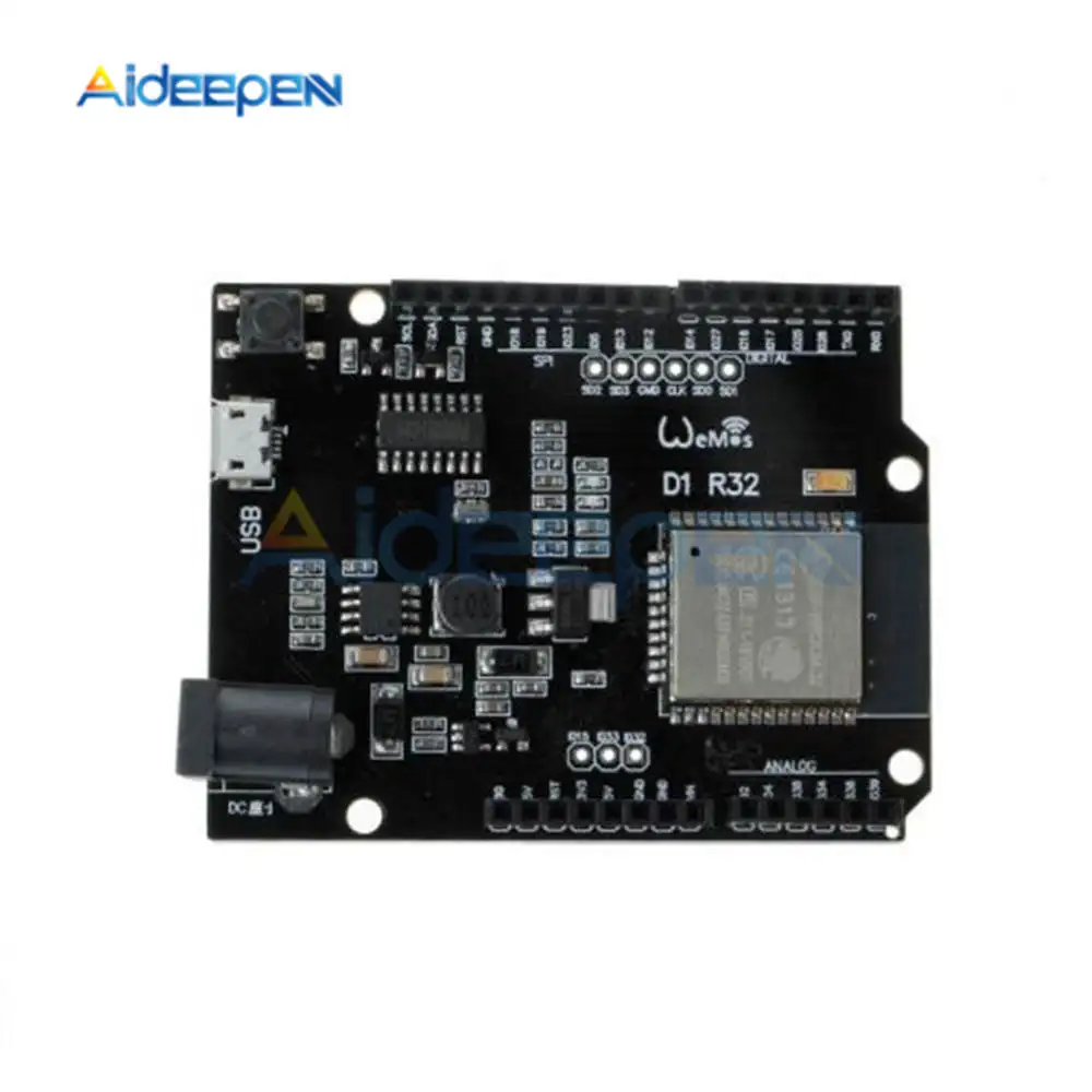 For ESP32 WiFi Bluetooth Development Board For Wemos D1 R32 Wireless Development Board Module For Arduino UNO R3 One 4MB Flash
For ESP32 WiFi Bluetooth Development Board For Wemos D1 R32 Wireless Development Board Module For Arduino UNO R3 One 4MB Flash