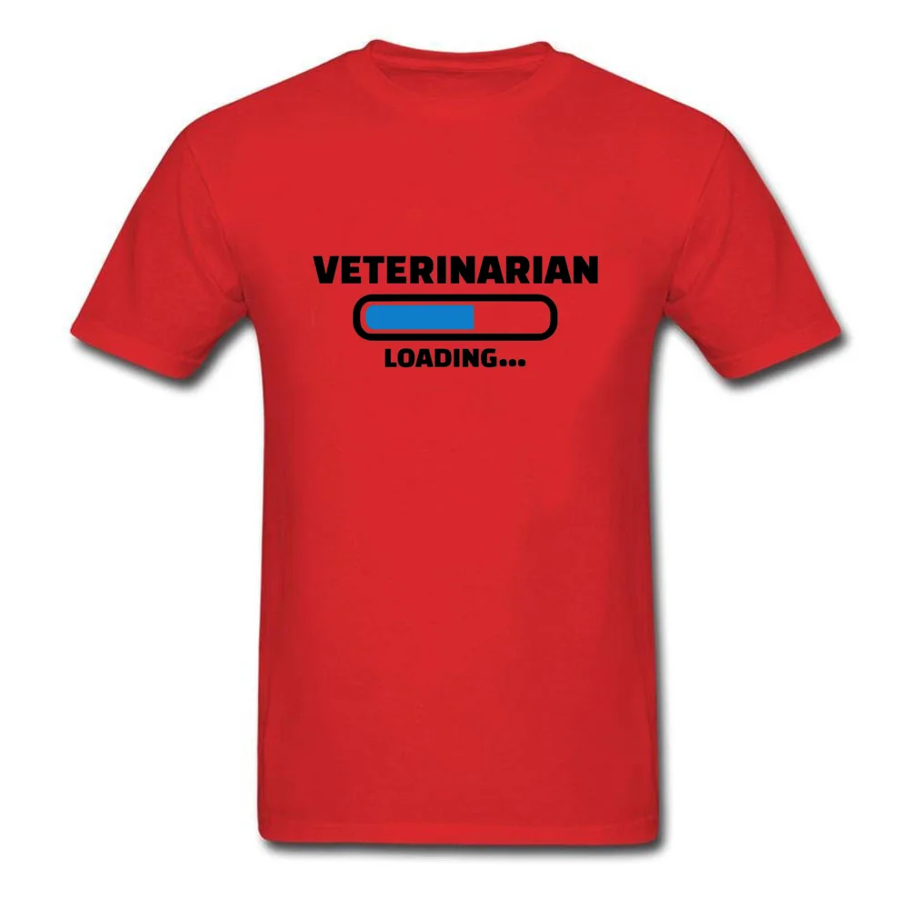 Veterinarian loading 11588 Street T Shirt for Men Pure Cotton Labor Day Tops Tees T-Shirt Short Sleeve New Fashion Round Collar Veterinarian loading 11588 red
