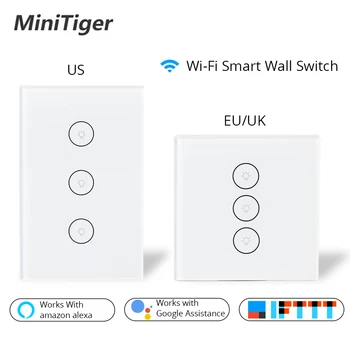 Tuya Smart Life Wifi Smart Wall Touch Switch Glass Panel Mobile APP Remote Control work with Amazon Alexa Google Home US EU UK
Tuya Smart Life Wifi Smart Wall Touch Switch Glass Panel Mobile APP Remote Control work with Amazon Alexa Google Home US EU UK