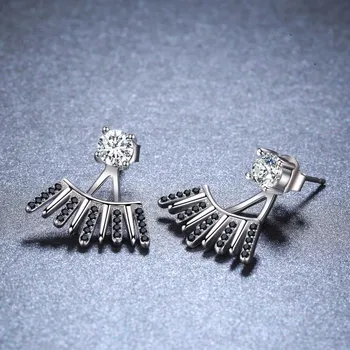 Career 925 Sterling Silver Row Black Spinel Trendy Engagement Earrings for Women Fine Jewelry Bijoux I027
Career 925 Sterling Silver Row Black Spinel Trendy Engagement Earrings for Women Fine Jewelry Bijoux I027