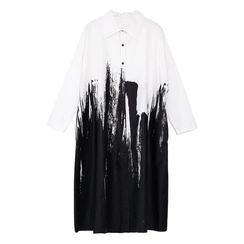 Print Long Sleeved Blouse Women Plus Size Shirt Tops 2019 Long Painting White Shirt Dress Oversized Turn Down Collar Ladie Dress
Print Long Sleeved Blouse Women Plus Size Shirt Tops 2019 Long Painting White Shirt Dress Oversized Turn Down Collar Ladie Dress