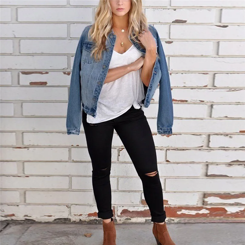 Short Denim Jackets Plus Size 3XL Long Sleeve Pockets Vintage Autumn Women Casual Jean Jacket Coats chaqueta mezclilla 1FM
Short Denim Jackets Plus Size 3XL Long Sleeve Pockets Vintage Autumn Women Casual Jean Jacket Coats chaqueta mezclilla 1FM