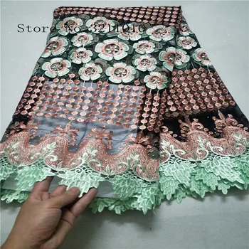 2019 New high grade multi-colored African big cord lace fabric heavy guipure lace fabric with beautiful design for dress
2019 New high grade multi-colored African big cord lace fabric heavy guipure lace fabric with beautiful design for dress