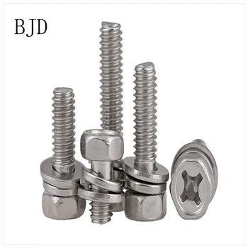 GB9074.13 304 stainless steel six angle combination of M4 M5 M6 M8 screw bolts of six angle three combination screws
GB9074.13 304 stainless steel six angle combination of M4 M5 M6 M8 screw bolts of six angle three combination screws