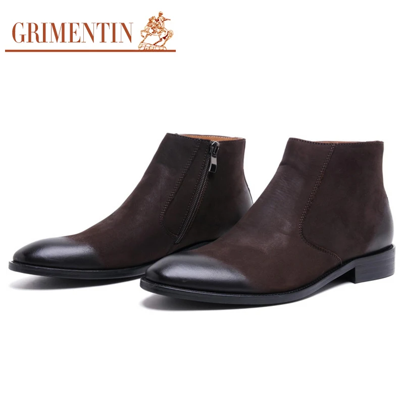 GRIMENTIN Brand winter fashion mens ankle boots genuine leather black brown men shoes for wedding business 2017
GRIMENTIN Brand winter fashion mens ankle boots genuine leather black brown men shoes for wedding business 2017