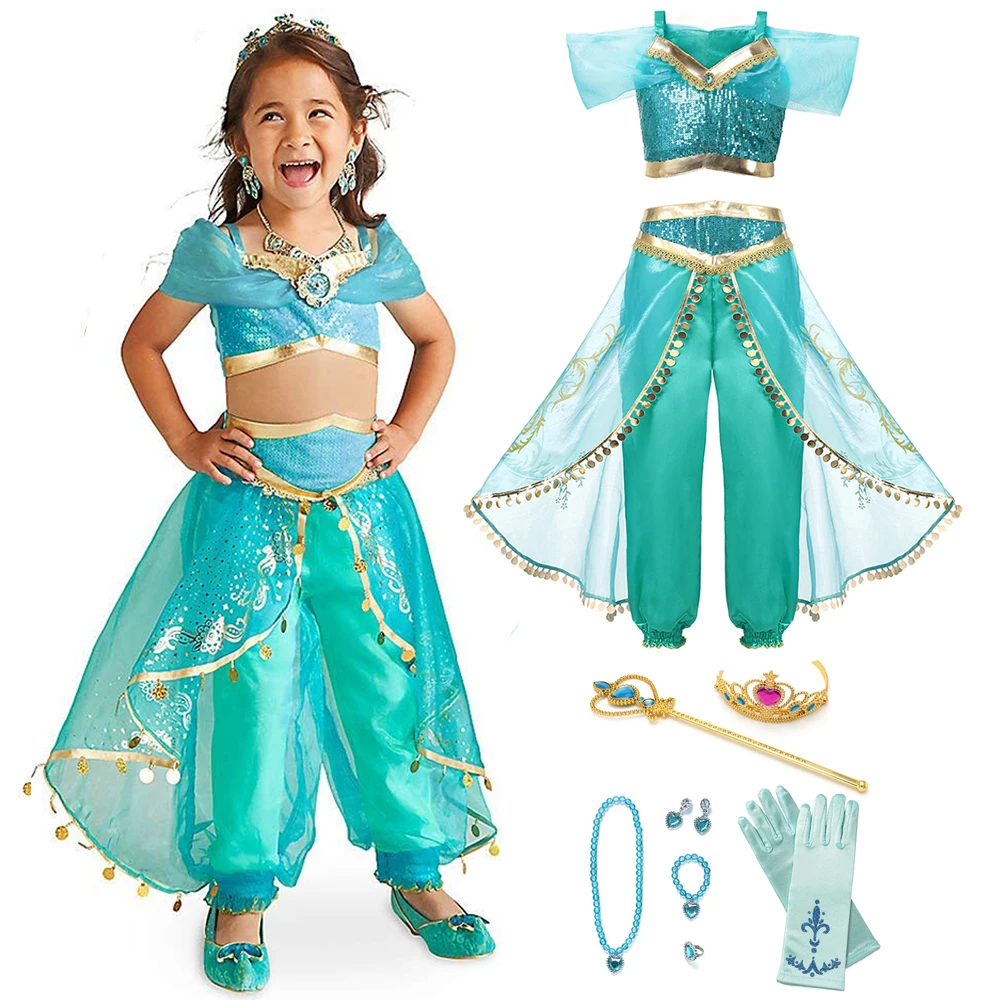 Jasmine Princess Aladdin and the magic lamp Cosplay Costume Dresses Kids Girls Dress Halloween Party Dance Arabian Princess
Jasmine Princess Aladdin and the magic lamp Cosplay Costume Dresses Kids Girls Dress Halloween Party Dance Arabian Princess