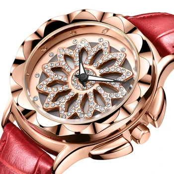 Watch Ladies Stereo Rose Flower Dial Rotary Watch Leather Strap Quartz Movement Watch Diamond Tempered Waterproof Women's Watch
Watch Ladies Stereo Rose Flower Dial Rotary Watch Leather Strap Quartz Movement Watch Diamond Tempered Waterproof Women's Watch
