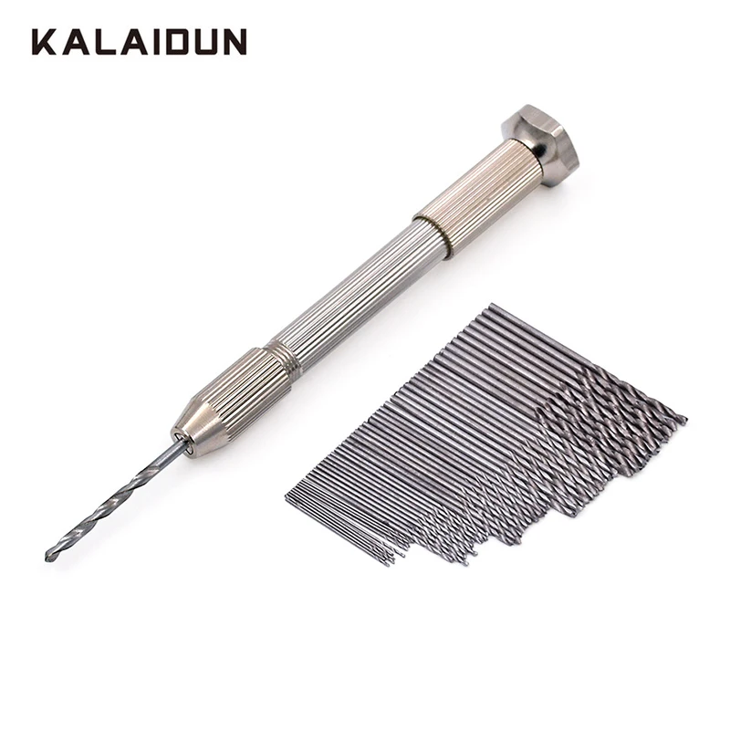 KALAIDUN 51Pcs/Set Mini Micro Aluminum Hand Drill With Keyless Chuck Twist Drill Bit Sets 0.5-1.5mm High Speed Rotary Tool
KALAIDUN 51Pcs/Set Mini Micro Aluminum Hand Drill With Keyless Chuck Twist Drill Bit Sets 0.5-1.5mm High Speed Rotary Tool
